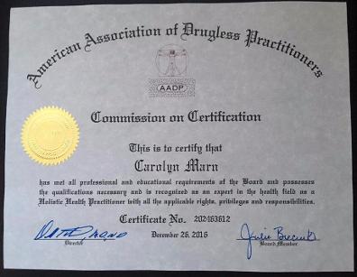 Holistic Health Practitioner Certification by the American Association of Drugless Practitioners