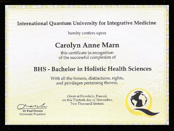 Bachelor of Holistic Health Sciences from Quantum University for Integrative Medicine Degree